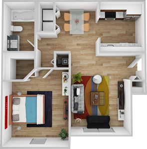 One Bedroom / One Bath - 670 Sq. Ft.*